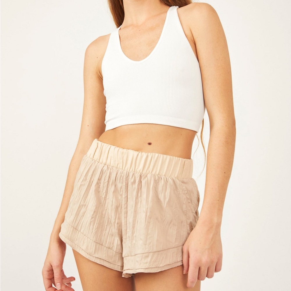 New free people movement beige shorts LETS GO OUT